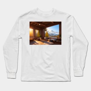 Stunning view of the Dolomite Mountains in Italy in Winter Long Sleeve T-Shirt